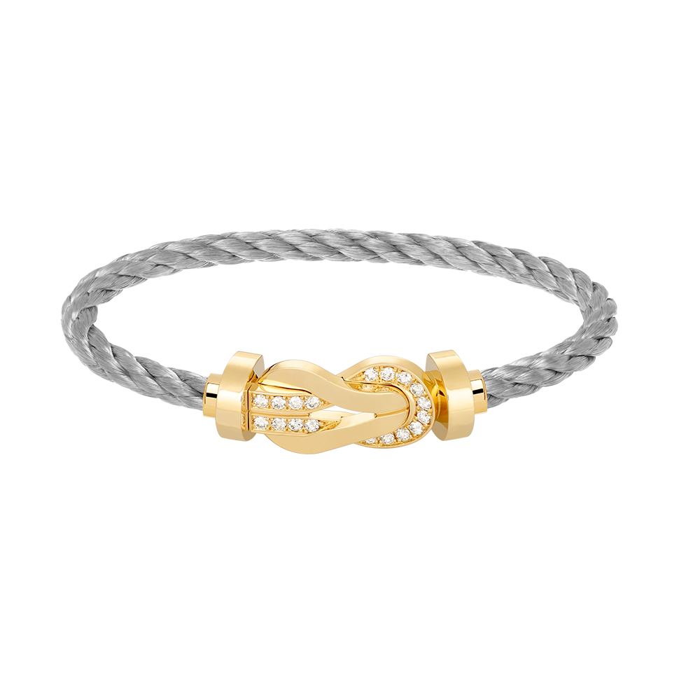 Dream CHANCE LARGE 8 FIGURE BUCKLE HALF DIAMOND BRACELET GOLD