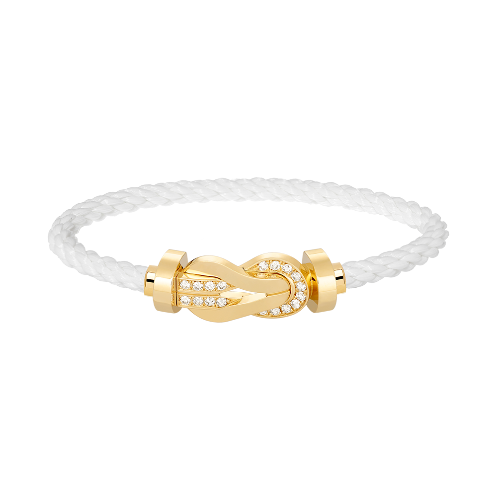 Dream CHANCE LARGE 8 FIGURE BUCKLE HALF DIAMOND BRACELET GOLD