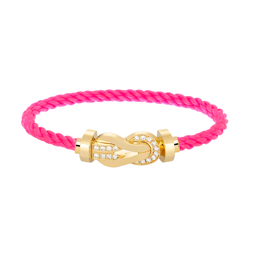 Dream CHANCE LARGE 8 FIGURE BUCKLE HALF DIAMOND BRACELET GOLD