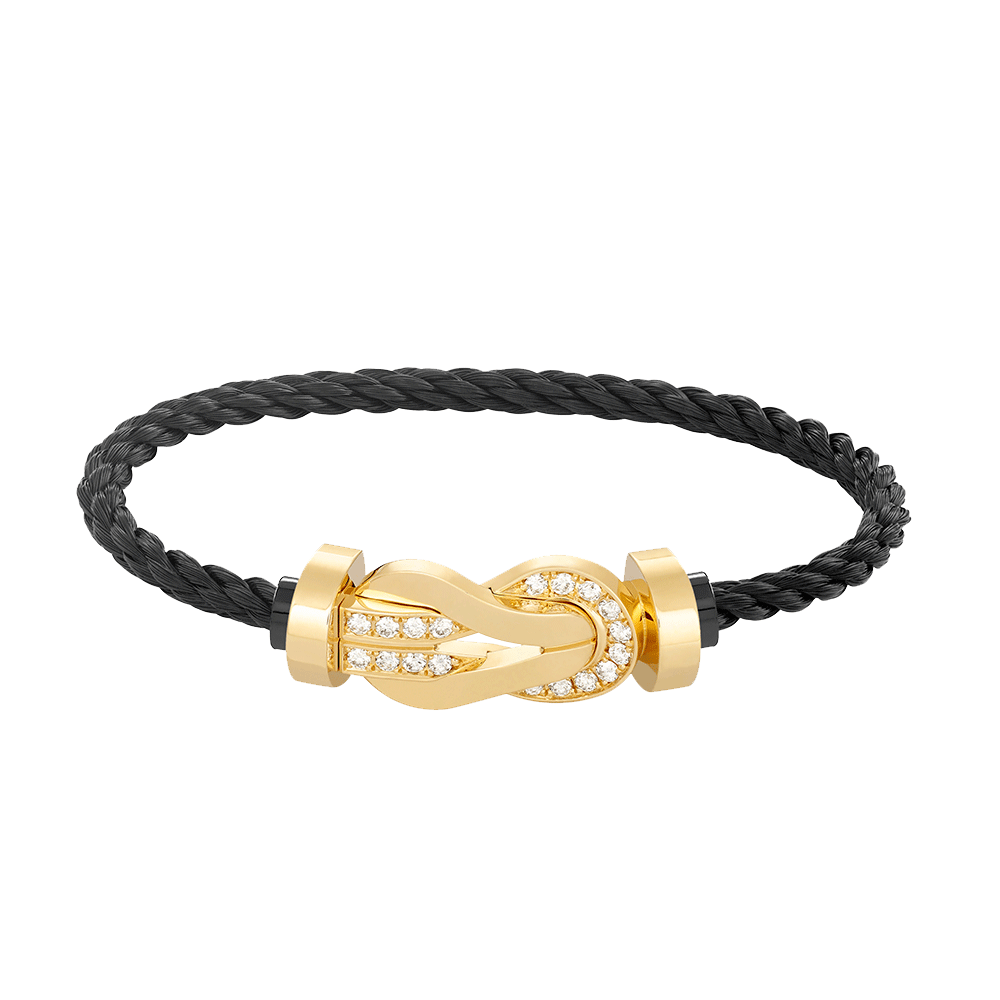 Dream CHANCE LARGE 8 FIGURE BUCKLE HALF DIAMOND BRACELET GOLD