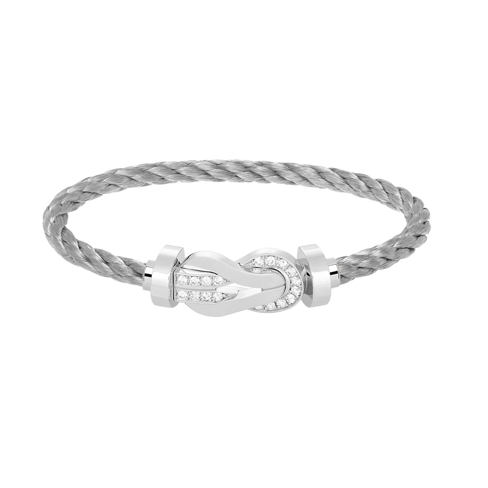 Dream CHANCE LARGE 8 FIGURE BUCKLE HALF DIAMOND BRACELET SILVER
