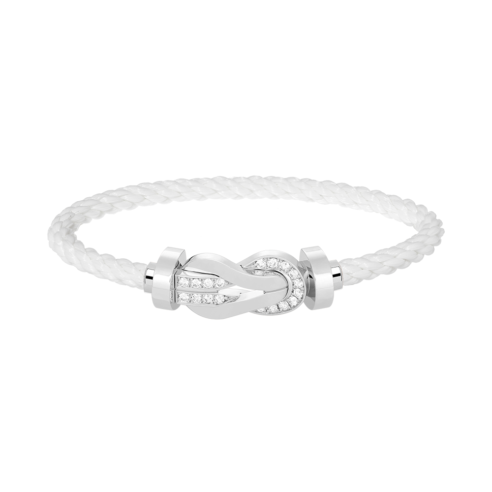 Dream CHANCE LARGE 8 FIGURE BUCKLE HALF DIAMOND BRACELET SILVER