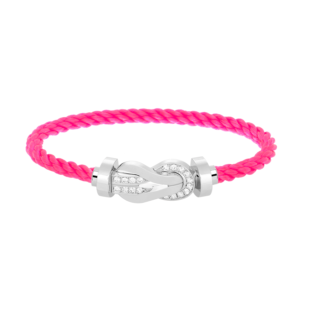 Dream CHANCE LARGE 8 FIGURE BUCKLE HALF DIAMOND BRACELET SILVER