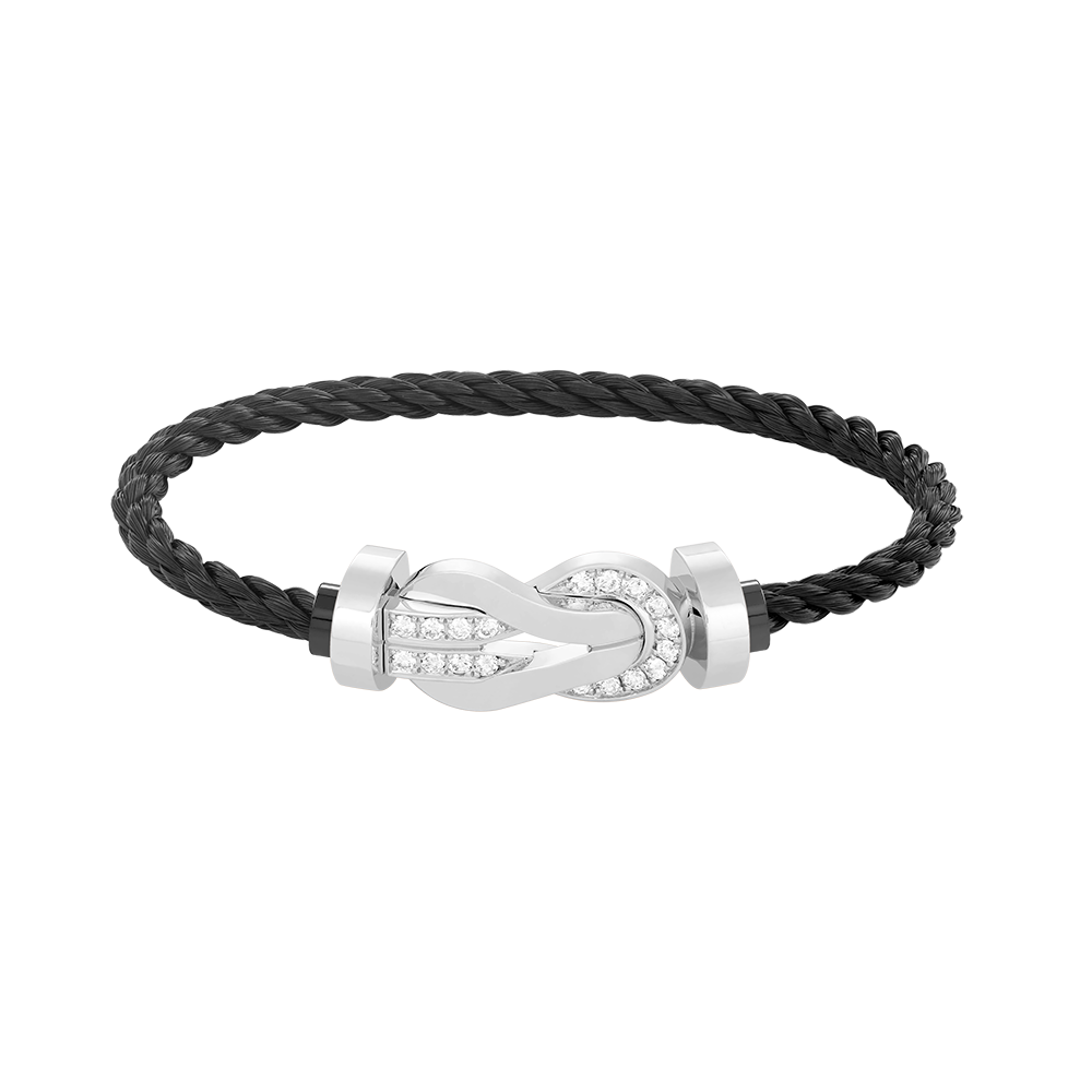 Dream CHANCE LARGE 8 FIGURE BUCKLE HALF DIAMOND BRACELET SILVER
