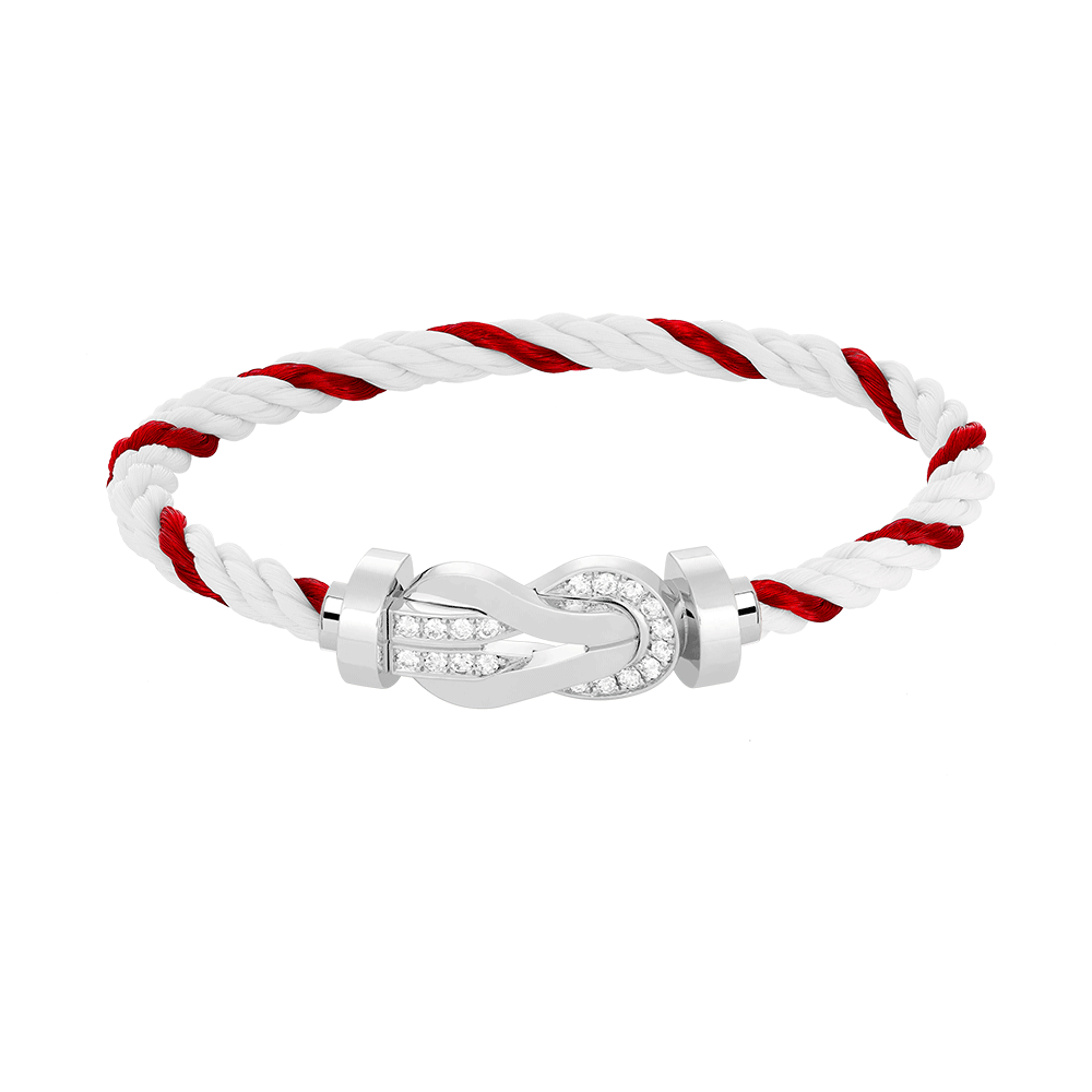 Dream CHANCE LARGE 8 FIGURE BUCKLE HALF DIAMOND BRACELET SILVER