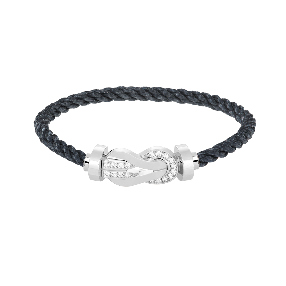 Dream CHANCE LARGE 8 FIGURE BUCKLE HALF DIAMOND BRACELET SILVER