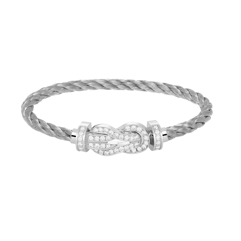 Dream CHANCE LARGE 8 FIGURE BUCKLE FULL DIAMOND BRACELET SILVER