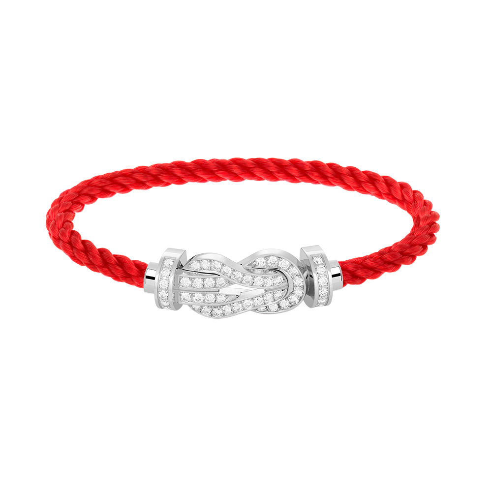 Dream CHANCE LARGE 8 FIGURE BUCKLE FULL DIAMOND BRACELET SILVER