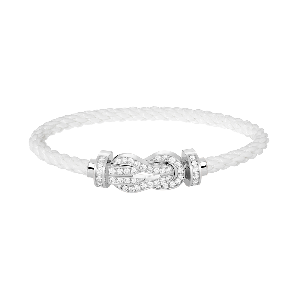 Dream CHANCE LARGE 8 FIGURE BUCKLE FULL DIAMOND BRACELET SILVER