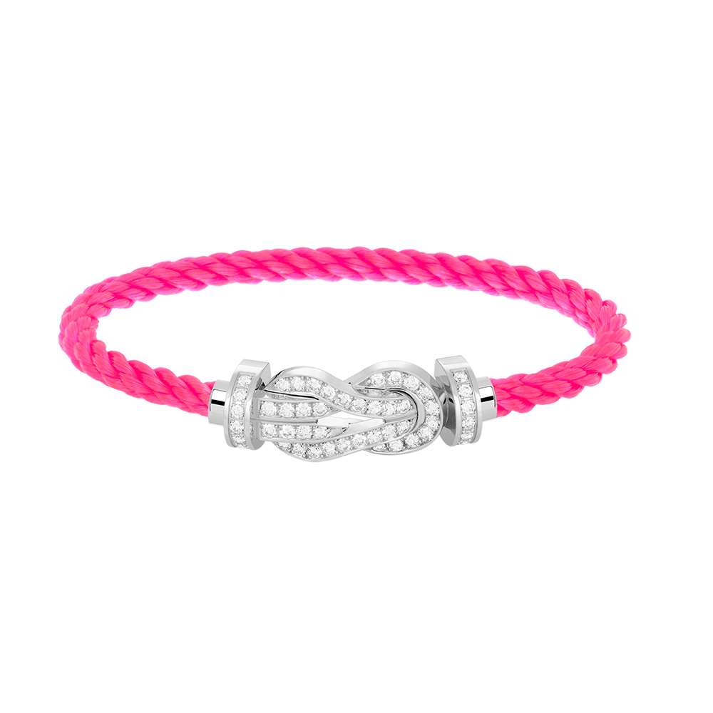 Dream CHANCE LARGE 8 FIGURE BUCKLE FULL DIAMOND BRACELET SILVER