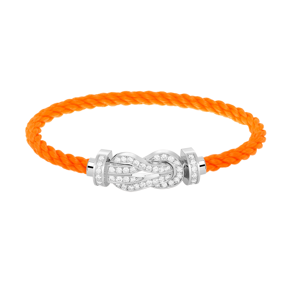 Dream CHANCE LARGE 8 FIGURE BUCKLE FULL DIAMOND BRACELET SILVER