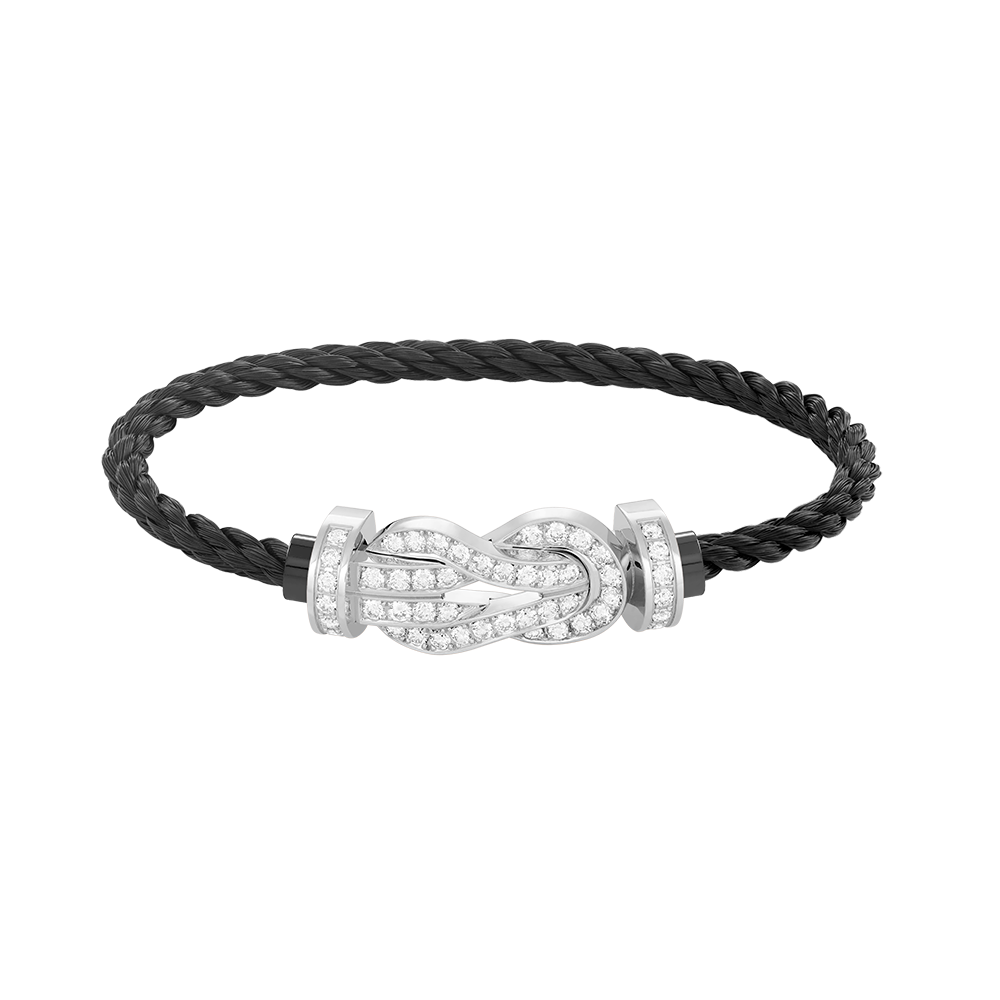 Dream CHANCE LARGE 8 FIGURE BUCKLE FULL DIAMOND BRACELET SILVER