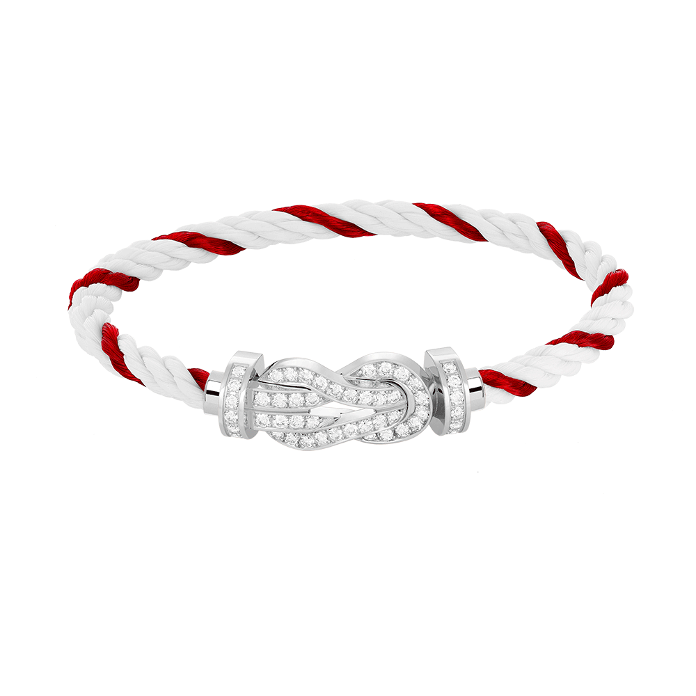 Dream CHANCE LARGE 8 FIGURE BUCKLE FULL DIAMOND BRACELET SILVER