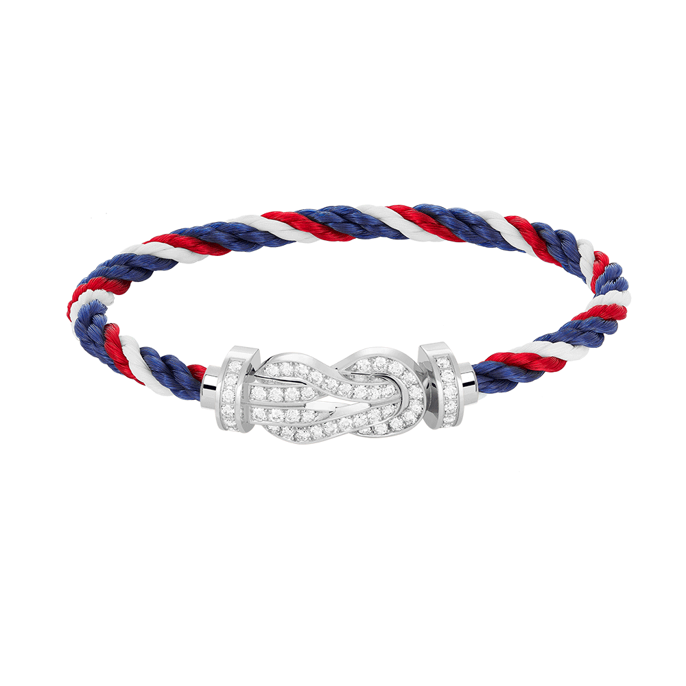 Dream CHANCE LARGE 8 FIGURE BUCKLE FULL DIAMOND BRACELET SILVER