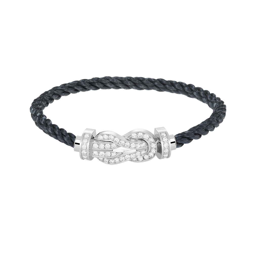 Dream CHANCE LARGE 8 FIGURE BUCKLE FULL DIAMOND BRACELET SILVER