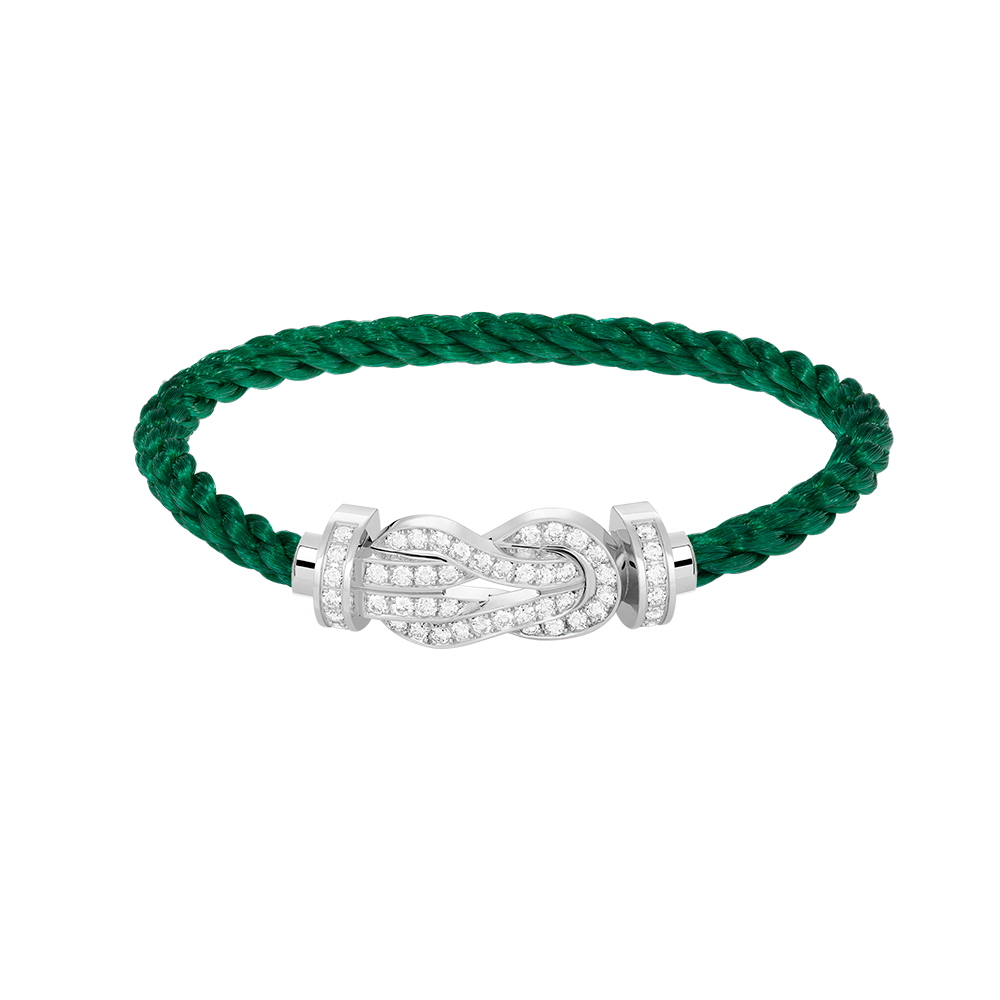 Dream CHANCE LARGE 8 FIGURE BUCKLE FULL DIAMOND BRACELET SILVER