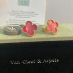 [Dream]NEW CLOVER 15MM PINK ENAMEL STUD EARRINGS