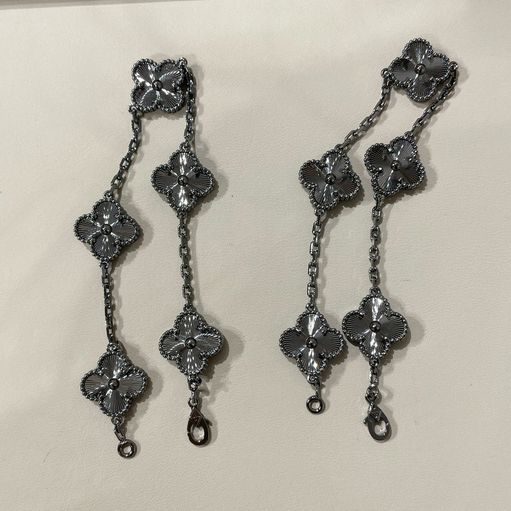 [Dream ]New CLOVER 5 MOTIF BLACK BRACELET