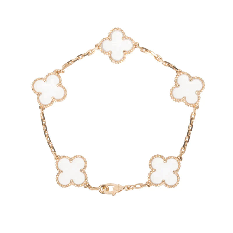 [Dream ]New CLOVER 5 MOTIF ROCK CRYSTAL BRACELET