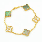 [Dream ]New CLOVER 5 MOTIF GRAY MOP BRACELET COLLECTION
