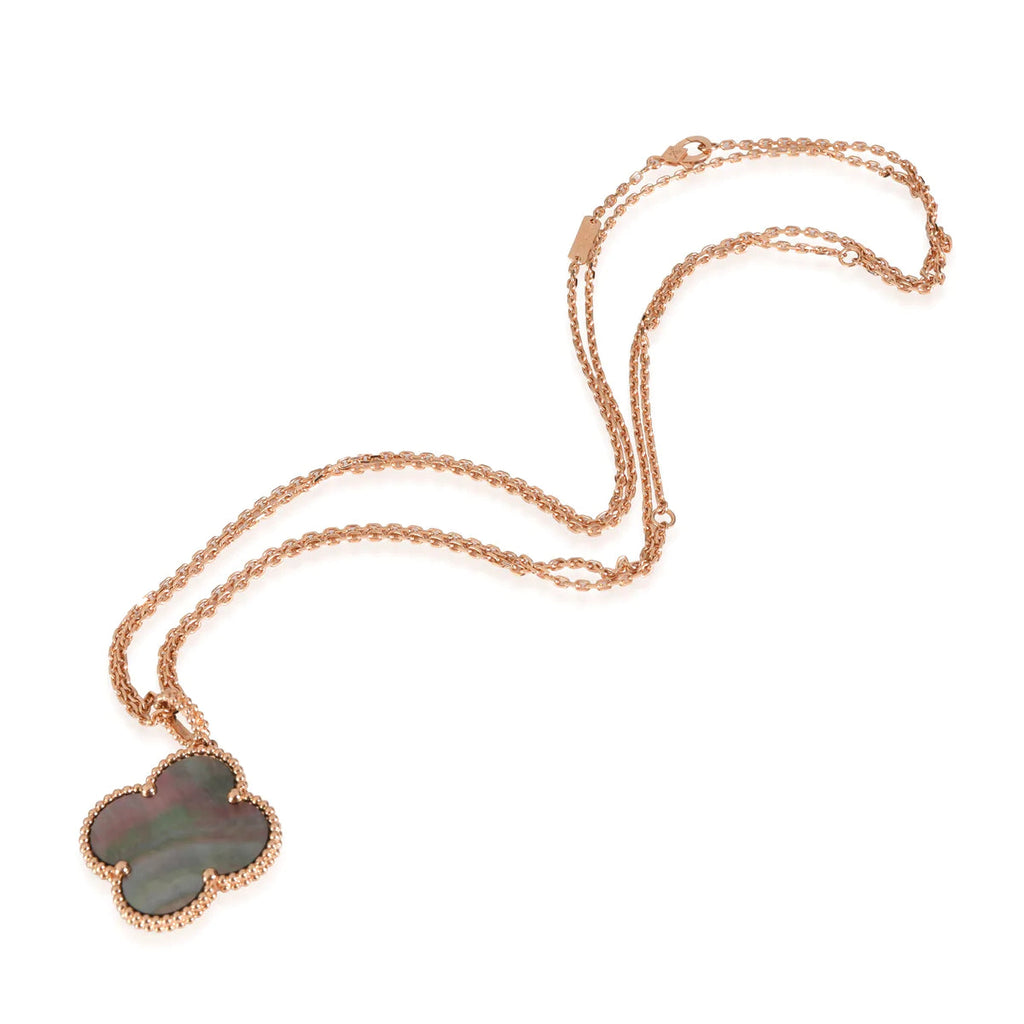 Dream CLOVER 25MM GOLD DARK MOP BIG CLOVER NECKLACE