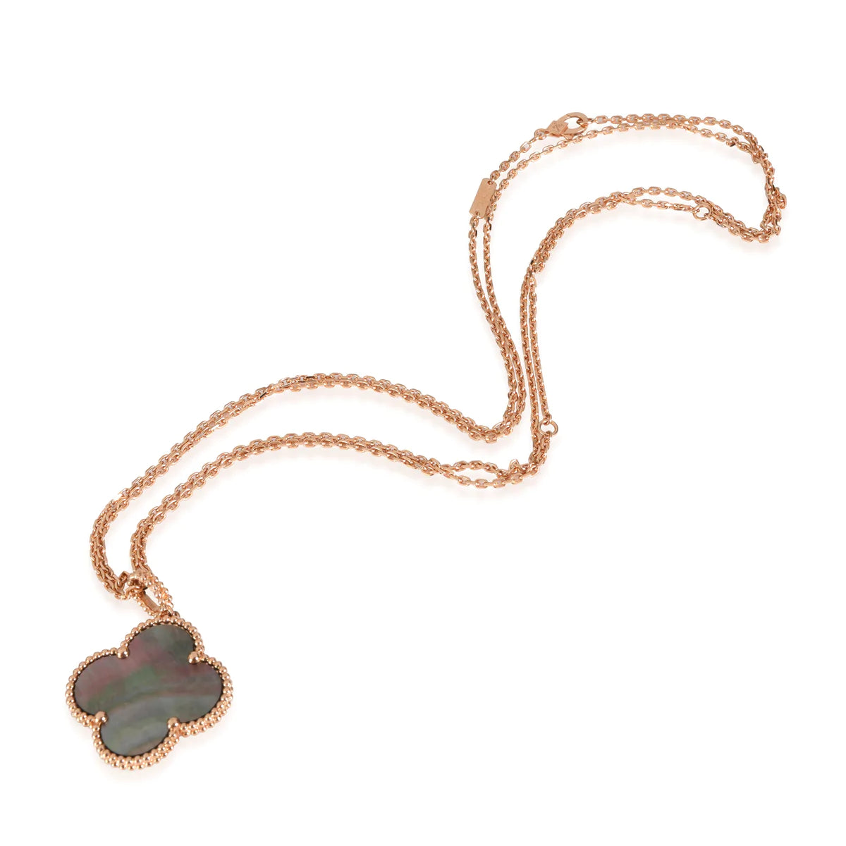 Dream CLOVER 25MM GOLD DARK MOP BIG CLOVER NECKLACE