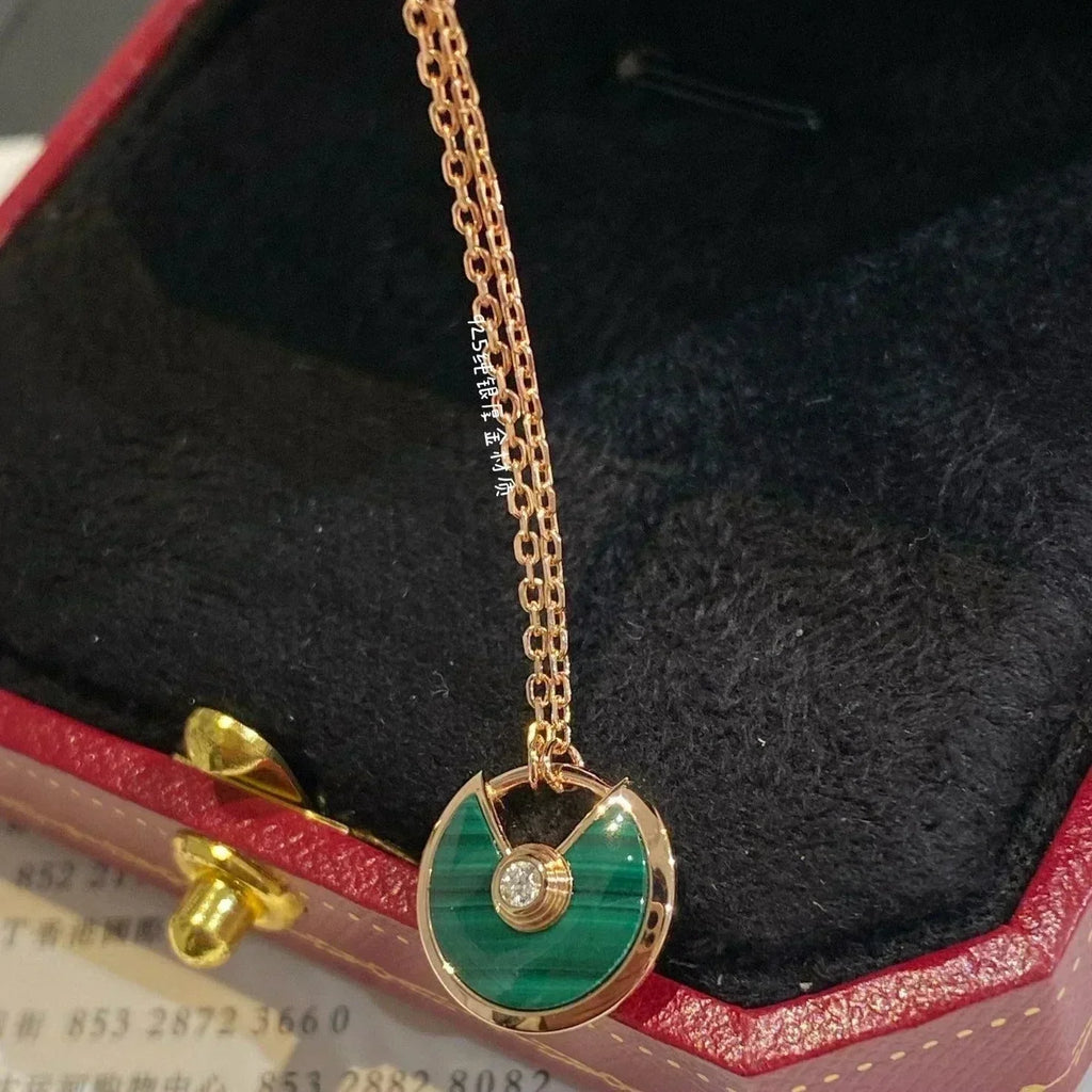 Dream AMULETTE HALSKETTE ROSÉGOLD MALACHIT