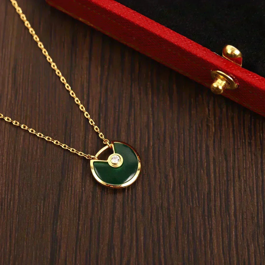 Traum AMULETTE GOLD MALACHIT HALSKETTE