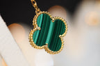 Dream CLOVER EARRINGS GOLD MALACHITE DIAMOND 3 MOTIF