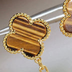 Dream CLOVER  2 MOTIF  TIGER EYE CARNELIAN EARRINGS