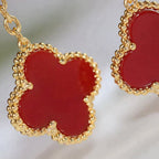 Dream CLOVER  2 MOTIF  TIGER EYE CARNELIAN EARRINGS