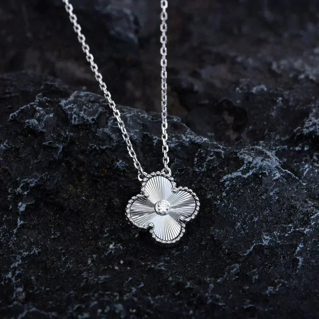 Dream CLOVER 15MM DIAMANT-LASER-HALSKETTE SILBER