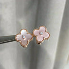 Dream CLOVER MEDIUM 1 MOTIV PINK PERLMUTT DIAMANT OHRRINGE