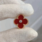 Dream CLOVER MEDIUM 1 MOTIFS CARNELIAN  DIAMOND earrings