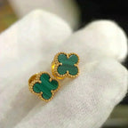 Dream CLOVER MINI 9,5 MM OHRRINGE AUS MALACHIT
