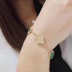 [Dream ]Neue CLOVER 5 MOTIV MALACHIT ARMBAND KOLLEKTION