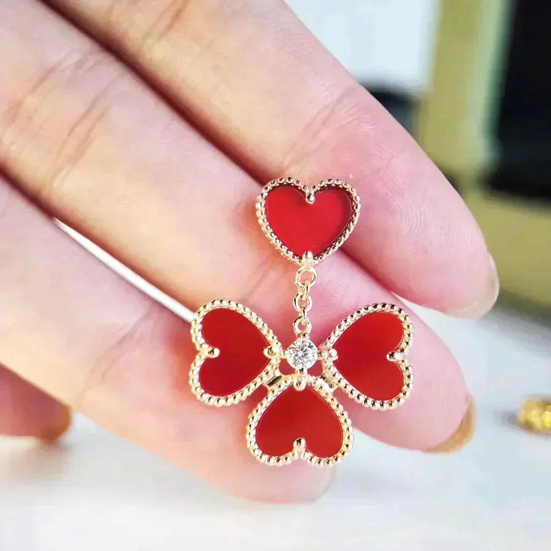 Dream SWEET CLOVER CARNELIAN EARRINGS