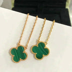 Dream CLOVER 15MM MALACHITE SINGLE FLOWER  NECKLACE