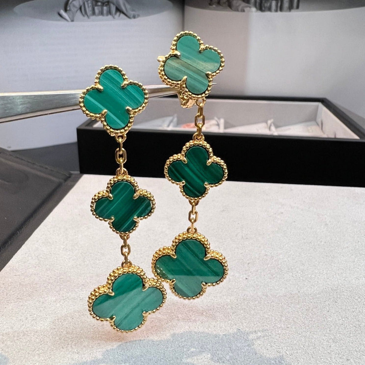 Dream CLOVER MALACHITE 3 MOTIFS GOLD