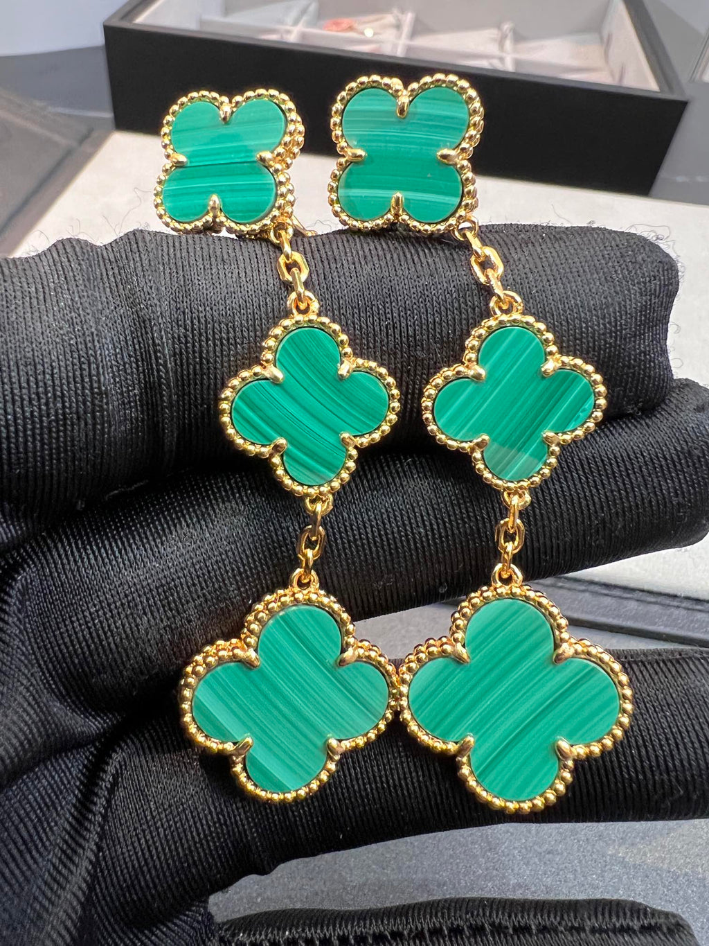 Dream CLOVER MALACHITE 3 MOTIFS GOLD