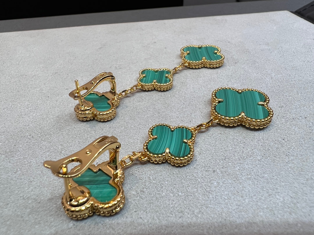 Dream CLOVER MALACHITE 3 MOTIFS GOLD