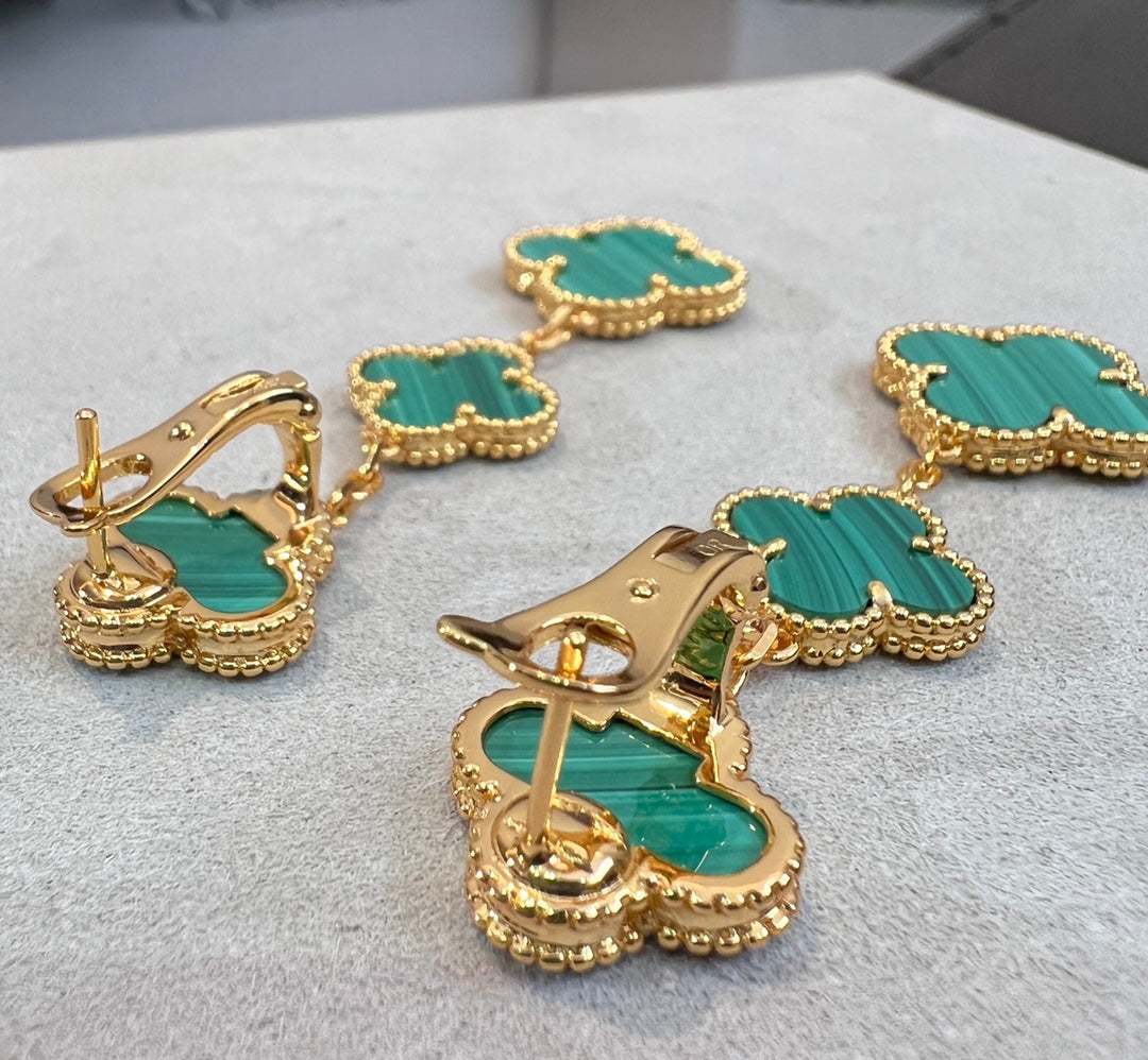 Dream CLOVER MALACHITE 3 MOTIFS GOLD