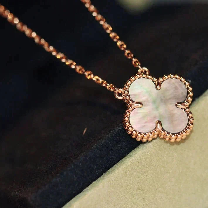 Dream CLOVER 15MM  GRAY MOTHER OF PEARL NECKLACE