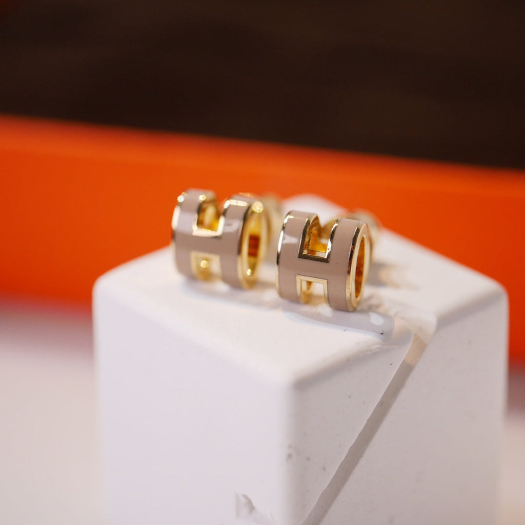 Dream MINI POP H GOLD EARRINGS GREY