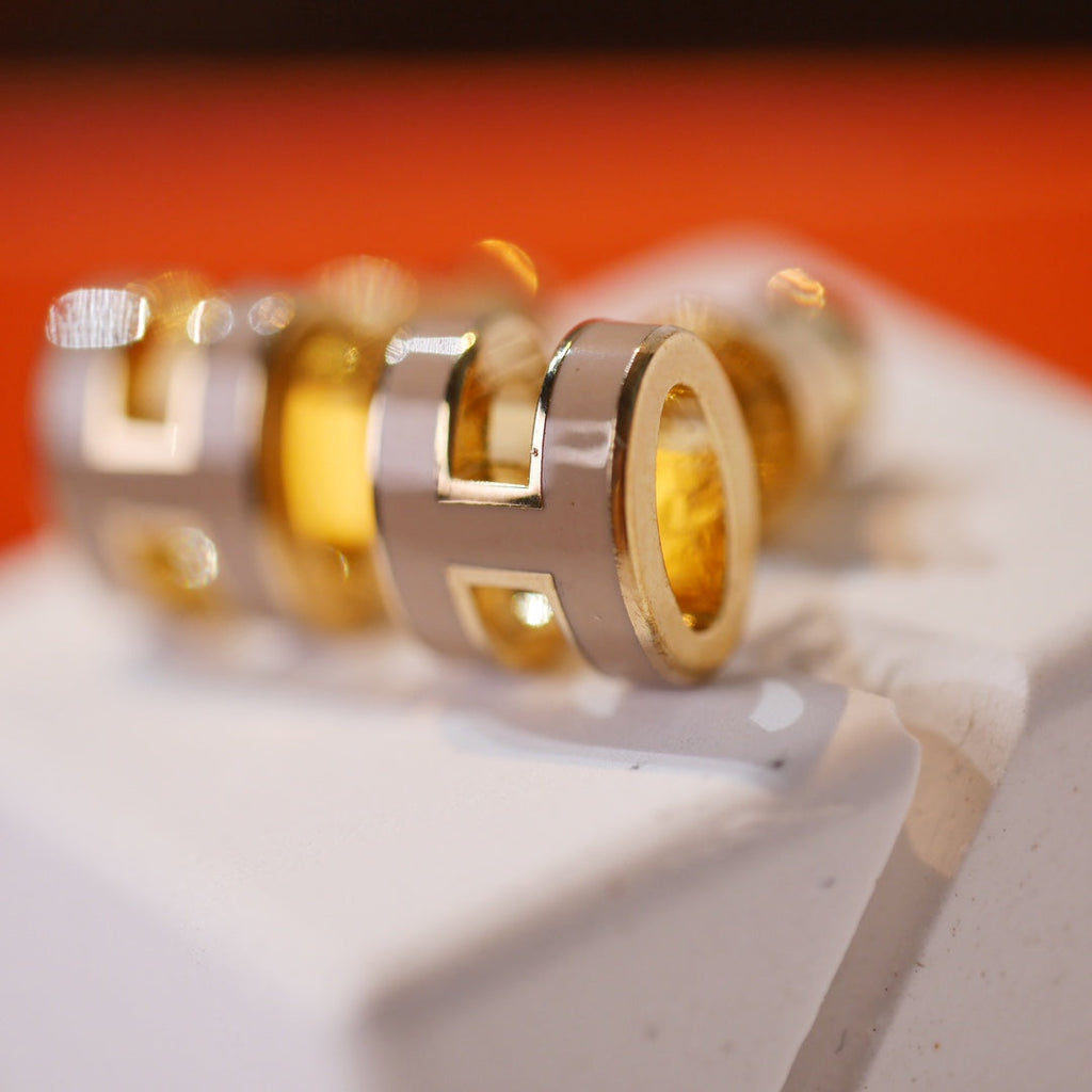 Dream MINI POP H GOLD EARRINGS GREY