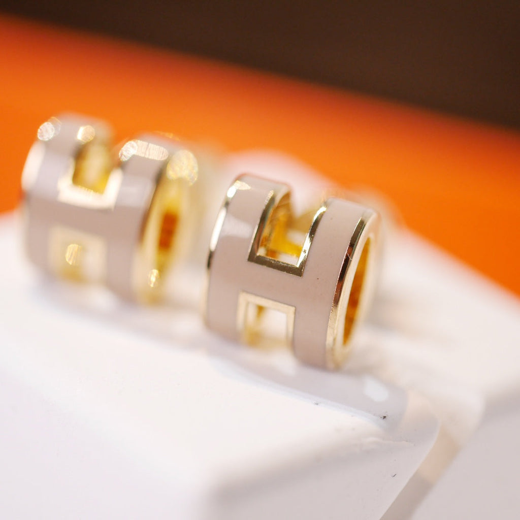 Dream MINI POP H GOLD EARRINGS GREY