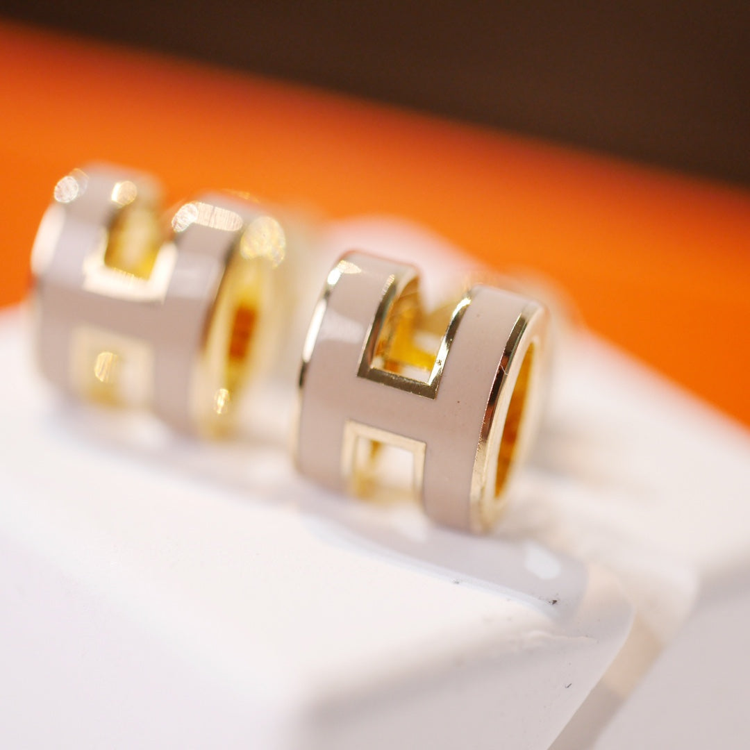 Dream MINI POP H GOLD EARRINGS GREY
