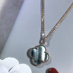Dream CLOVER 25MM GOLD DARK MOP BIG CLOVER NECKLACE