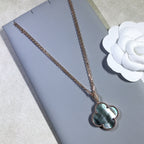 Dream CLOVER 25MM GOLD DARK MOP BIG CLOVER NECKLACE