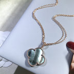 Dream CLOVER 25MM GOLD DARK MOP BIG CLOVER NECKLACE